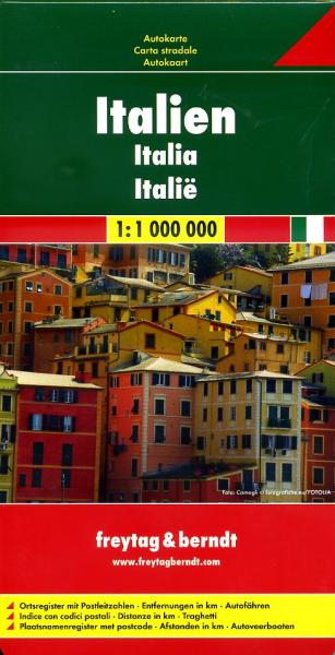 Italië | autokaart, wegenkaart 1:1.000.000 9783707909586  Freytag & Berndt Italië Wegenkaarten  Landkaarten en wegenkaarten Italië