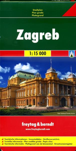 Zagreb stadsplattegrond 1:15.000 9783707910469  Freytag & Berndt   Stadsplattegronden Kroatië