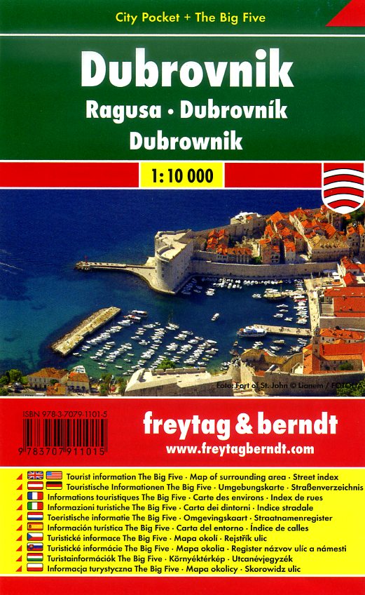Dubrovnik 1:10.000 | stadsplattegrond 9783707911015  Freytag & Berndt Compact plattegrond  Stadsplattegronden Kroatië