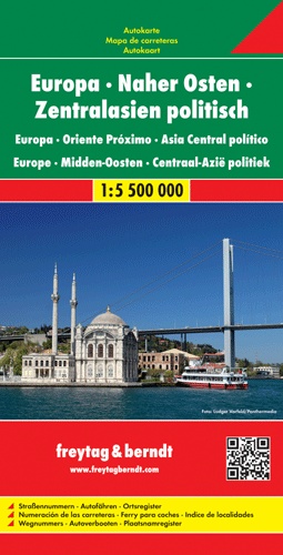 Europa / Midden-Oosten | overzichtskaart 1:5.500.000 9783707911503  Freytag & Berndt   Landkaarten en wegenkaarten Europa