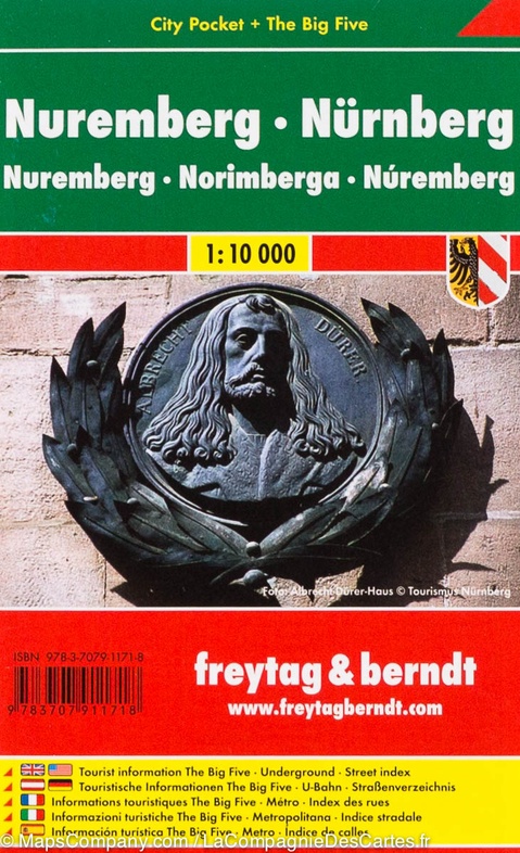 Nürnberg 1:10.000 | stadsplattegrond 9783707911718  Freytag & Berndt Compact plattegrond  Stadsplattegronden Franken, Nürnberg, Altmühltal
