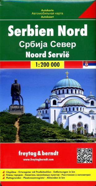 Serbien Nord (Servie Noord) | autokaart, wegenkaart 1:200.000 9783707912777  Freytag & Berndt   Landkaarten en wegenkaarten Servië, Bosnië-Hercegovina, Kosovo
