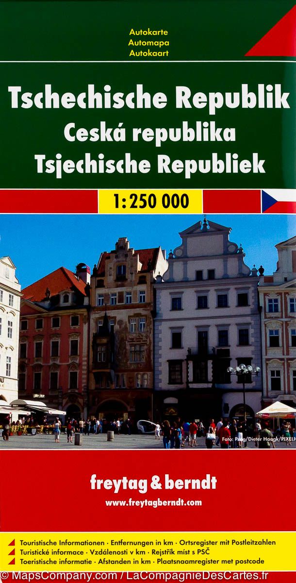 Tsjechie | autokaart, wegenkaart 1:250.000 9783707912852  Freytag & Berndt   Landkaarten en wegenkaarten Tsjechië