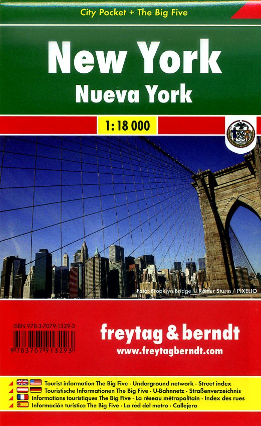 New York 1:18.000 | stadsplattegrond 9783707913293  Freytag & Berndt Compact plattegrond  Stadsplattegronden New York, Pennsylvania, Washington DC