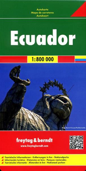 Ecuador | autokaart, wegenkaart 1:800.000 9783707913965  Freytag & Berndt   Landkaarten en wegenkaarten Ecuador, Galapagos