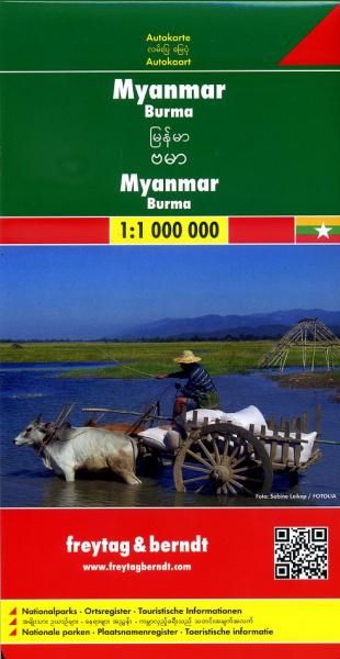 Myanmar (Birma) | autokaart, wegenkaart 1:1.200.000 9783707914061  Freytag & Berndt   Landkaarten en wegenkaarten Birma (Myanmar)