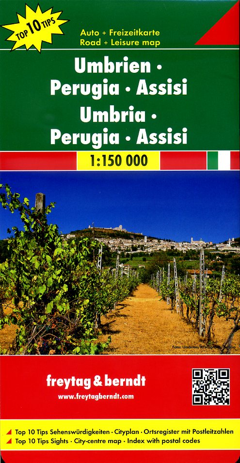 Umbria, Perugia | autokaart, wegenkaart 1:150.000 9783707914887  Freytag & Berndt Italië Wegenkaarten  Landkaarten en wegenkaarten Umbrië