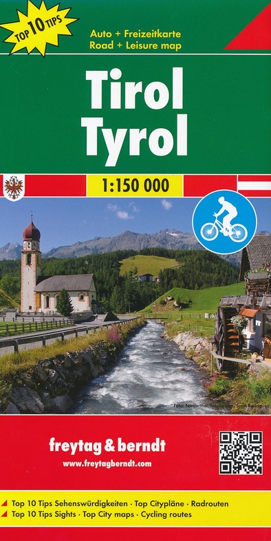 Tirol | autokaart, wegenkaart 1:150.000 9783707915273  Freytag & Berndt   Landkaarten en wegenkaarten Tirol
