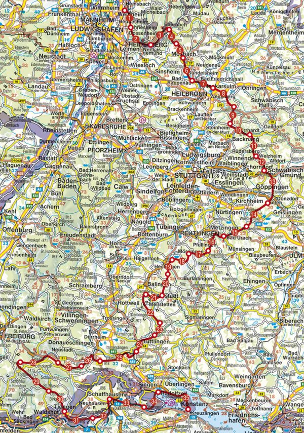 wandelgids Route de Ländle Rother Wanderführer 9783763345151  Bergverlag Rother RWG  Wandelgidsen Baden-Württemberg