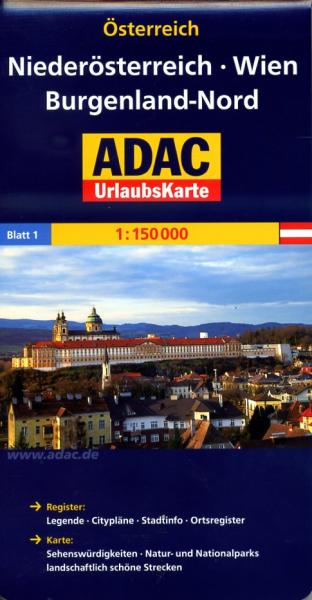 wegenkaart Niederösterreich, Wien, Burgenland-Nord 9783826416378  ADAC Österr. 1:150.000  Landkaarten en wegenkaarten Oostenrijk