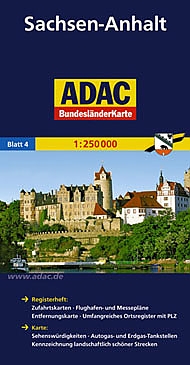 Sachsen-Anhalt 1:250.000 9783826423161  ADAC Bundesländerkarten  Landkaarten en wegenkaarten Brandenburg & Sachsen-Anhalt