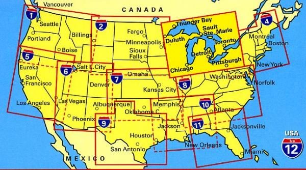 USA-03  Great Lakes States 1:1.200.000 9783828307544  Hallwag USA Road Guides  Landkaarten en wegenkaarten Grote Meren, Chicago, Centrale VS –Noord