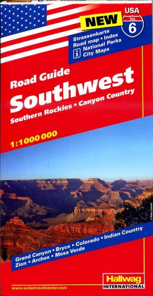 USA-06  Southwest / Southern Rockies 1:1.000.000 9783828307575  Hallwag USA Road Guides  Landkaarten en wegenkaarten Colorado, Arizona, Utah, New Mexico