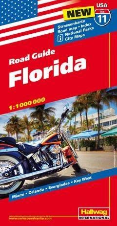 USA-11  Florida 1:1.000.000 9783828307629  Hallwag USA Road Guides  Landkaarten en wegenkaarten Florida