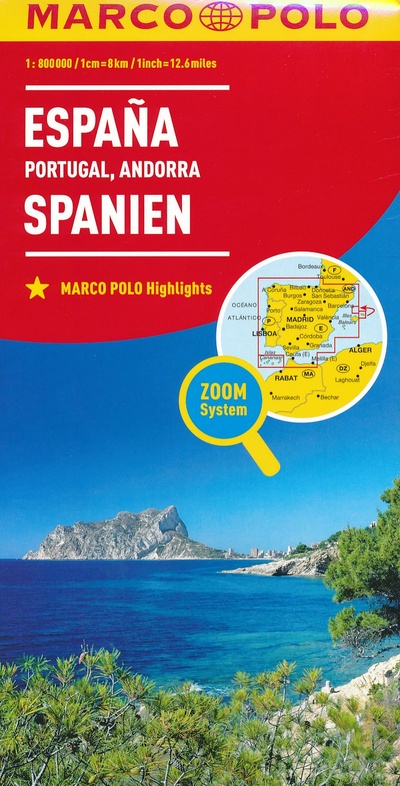 Spanje/Portugal 1:800.000 9783829738453  Marco Polo (D) MP Wegenkaarten  Landkaarten en wegenkaarten Spanje