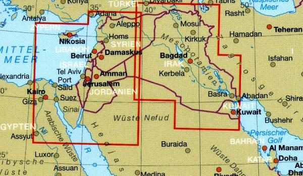 Midden-Oosten landkaart, wegenkaart 1:1.200.000 9783831772407  Reise Know-How Verlag WMP, World Mapping Project  Landkaarten en wegenkaarten Midden-Oosten