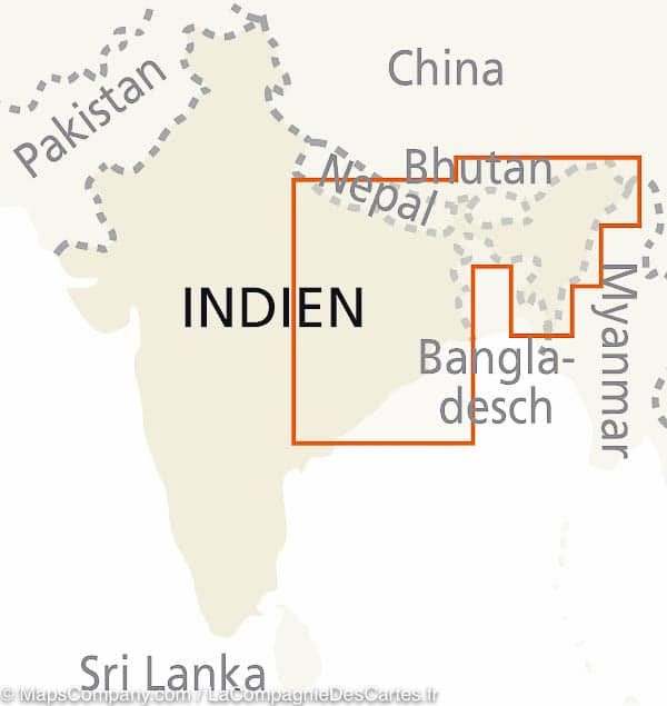 India Noordoost landkaart, wegenkaart 1:1.300.000 9783831773305  Reise Know-How Verlag WMP, World Mapping Project  Landkaarten en wegenkaarten Noordoost-India