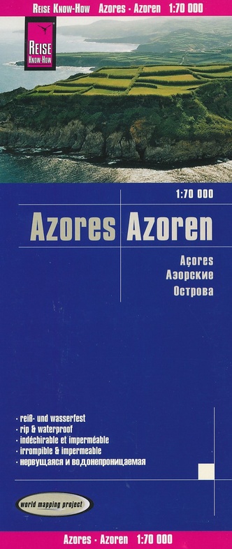 Azoren landkaart, wegenkaart 1:70.000 9783831773626  Reise Know-How Verlag WMP, World Mapping Project  Landkaarten en wegenkaarten Azoren