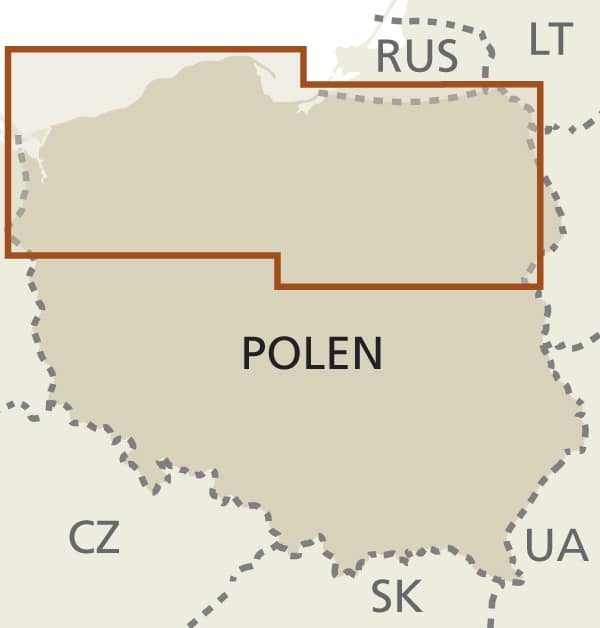 Polen, Noord- | landkaart, wegenkaart 1:350.000 9783831773725  Reise Know-How Verlag WMP, World Mapping Project  Landkaarten en wegenkaarten Gdansk, Poolse Oostzeekust & achterland, Noordoost-Polen met Mazurië