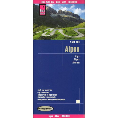 Alpen landkaart, wegenkaart 1:550.000 9783831774005  Reise Know-How Verlag WMP, World Mapping Project  Landkaarten en wegenkaarten Zwitserland en Oostenrijk (en Alpen als geheel)