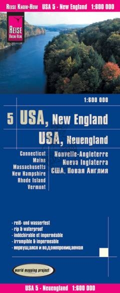 landkaart, wegenkaart USA-05  New England 1:600.000 9783831774067  Reise Know-How Verlag WMP Polyart  Landkaarten en wegenkaarten New England