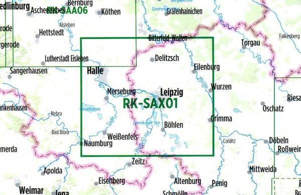 RK-SAX01  Omgeving Leipzig 1:75.000 9783850003193  Esterbauer Bikeline Radkarten  Fietskaarten Leipzig