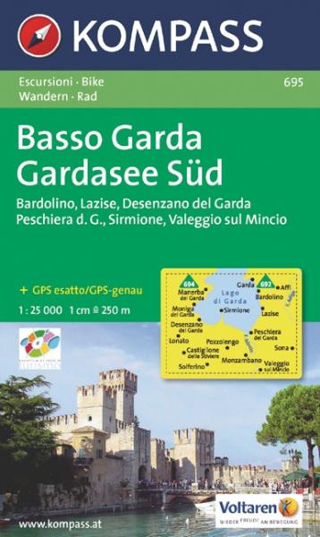 wandelkaart KP-695 Basso Garda 1:25.000 | Kompass 9783850262514  Kompass Wandelkaarten Kompass Italië  Wandelkaarten Gardameer