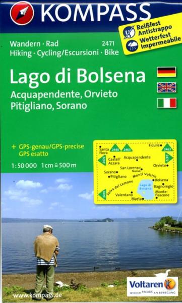 Kompass wandelkaart KP-2471 Lago di Bolsena 1:50.000 9783850266109  Kompass Wandelkaarten Kompass Italië  Wandelkaarten Rome, Lazio