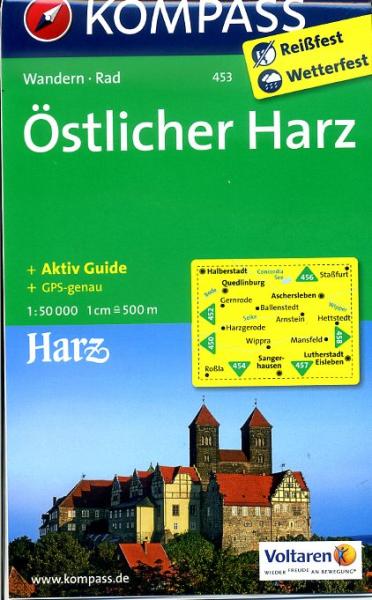 wandelkaart KP-453  Östlicher Harz | Kompass 9783850268622  Kompass Wandelkaarten Kompass Harzgebergte  Wandelkaarten Harz