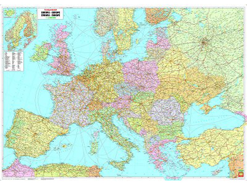 [01] Europa wandkaart 1:3.500.000 9783850844444  Freytag & Berndt   Wandkaarten Europa