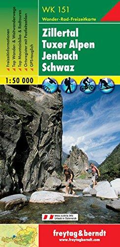 WK-151  Zillertal,Tuxer Voralpen,Jenbach,Schwaz wandelkaart 1:50.000 9783850847513  Freytag & Berndt WK 1:50.000  Wandelkaarten Tirol