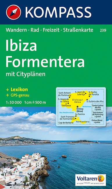 Kompass wandelkaart KP-239 Ibiza & Formentera 1:50.000 9783854911739  Kompass Wandelkaarten   Wandelkaarten Ibiza