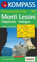 wandelkaart KP-100 Monti Lessini | Kompass 9783854914167  Kompass Wandelkaarten Kompass Italië  Wandelkaarten Gardameer