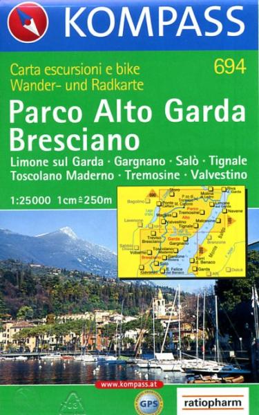 wandelkaart KP-694  Parco Alto Garda Bresciano 1:25.000 | Kompass 9783854917175  Kompass Wandelkaarten Kompass Italië  Wandelkaarten Gardameer