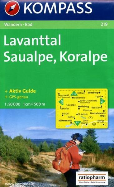 Kompass wandelkaart KP-219  Lavanttal/Saualpe/Koralpe 9783854917410  Kompass Wandelkaarten Kompass Oostenrijk  Wandelkaarten Karinthië