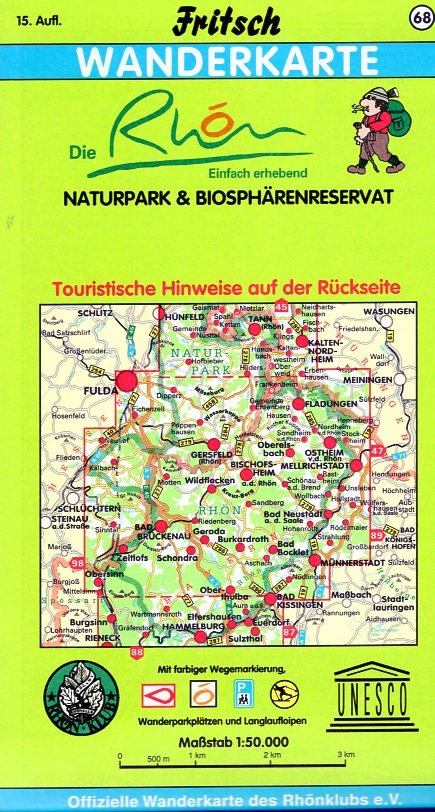 Die Rhön 1:50.000 9783861160687  Fritsch Landkarten-Verlag   Wandelkaarten Odenwald, Spessart en Rhön