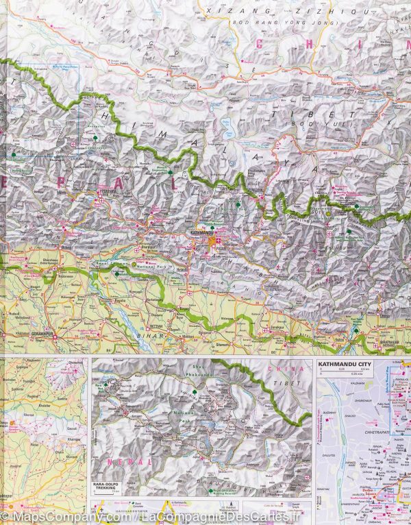 Nepal | wegenkaart - overzichtskaart 1:480.000 / 1.500.000 9783865744821  Nelles Nelles Maps  Landkaarten en wegenkaarten Nepal