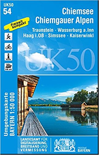 UK50-54  Chiemsee und Umg. 9783899336443  LVA Bayern UmgebungsKarte 1:50.000  Wandelkaarten Beierse Alpen