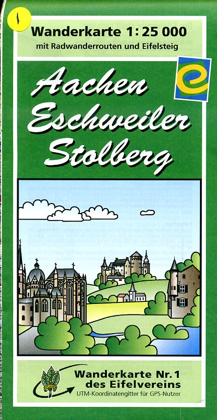 wandelkaart EV-01  Aachen - Eschweiler - Stolberg 1:25.000 9783921805947  Eifelverein Wandelkaarten Eifel  Wandelkaarten Aken, Keulen en Bonn