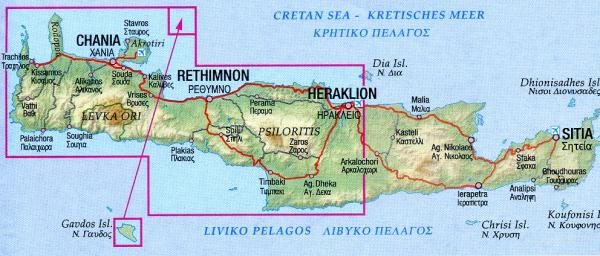 Kreta (1) West 1:100.000 9783927468337  Harms   Wandelkaarten Kreta