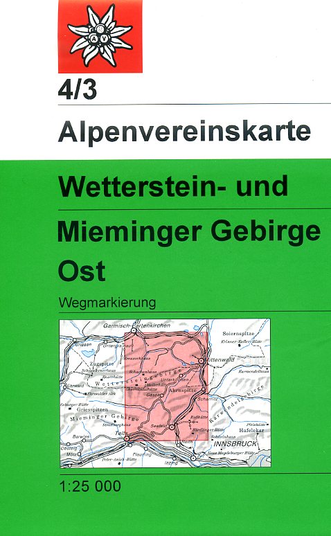 wandelkaart AV-04/3 Wetterstein + Mieminger Gebirge Ost [2011] Alpenverein 9783928777117  AlpenVerein Alpenvereinskarten  Wandelkaarten Tirol