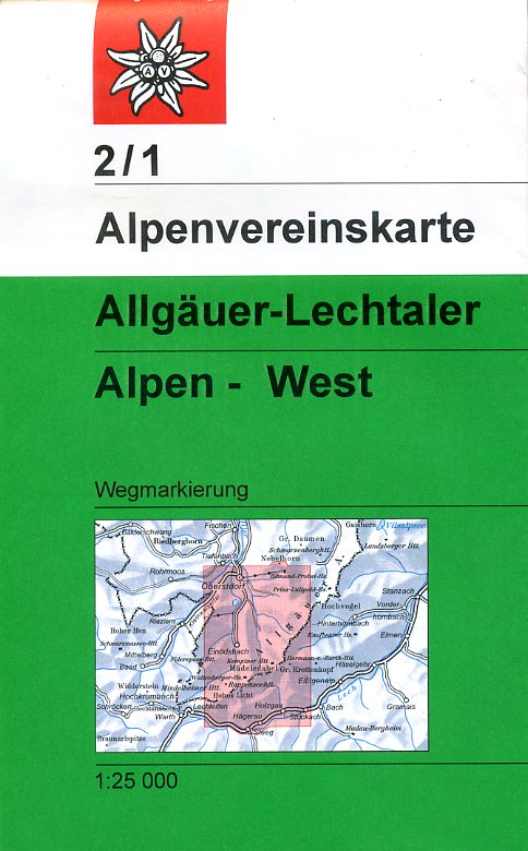 Alpenverein wandelkaart AV-02/1 Allgäuer/Lechtaler Alpen West 1:25.000 [2019] 9783928777131  AlpenVerein Alpenvereinskarten  Wandelkaarten Vorarlberg
