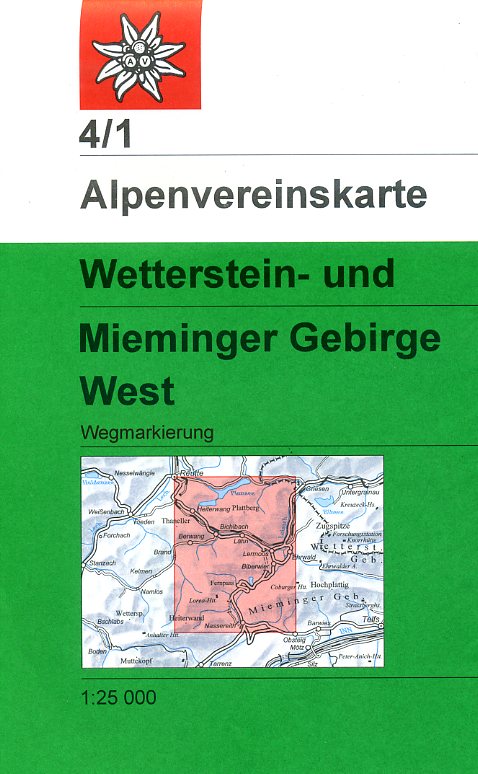 Alpenverein wandelkaart AV-04/1 Wetterstein + Mieminger Geb./ West 1:25.000 [2016] 9783928777193  AlpenVerein Alpenvereinskarten  Wandelkaarten Tirol