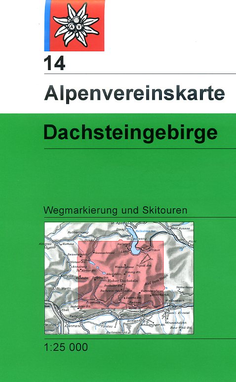 wandelkaart AV-14 Dachstein 1:25.000 [2012] Alpenverein 9783928777278  AlpenVerein Alpenvereinskarten  Wandelkaarten Salzburger Land & Stiermarken
