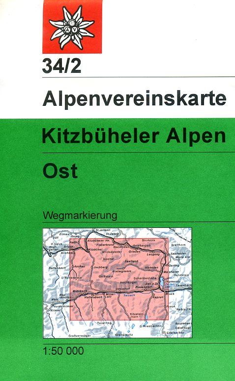wandelkaart AV-34/2 Kitzbüheler Alpen/Ost [2015] Alpenverein 9783928777476  AlpenVerein Alpenvereinskarten  Wandelkaarten Tirol