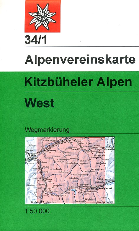 wandelkaart AV-34/1 Kitzbüheler Alpen/West [2018] Alpenverein 9783928777551  AlpenVerein Alpenvereinskarten  Wandelkaarten Tirol