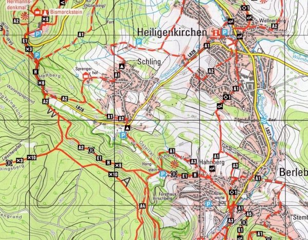 Lippe, Detmold, Lemgo, Paderborn | wandelkaart 1:35.000 9783936184259  Geomap / LVA NRW Grüne Reihe  Wandelkaarten Teutoburger Woud & Ostwestfalen