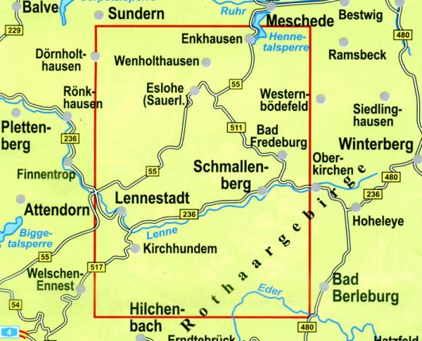 NRW-59  Lennestadt, Schmallenberg, Kirchhundem | wandelkaart 1:25.000 9783936184693  Geomap / LVA NRW Grüne Reihe  Wandelkaarten Sauerland