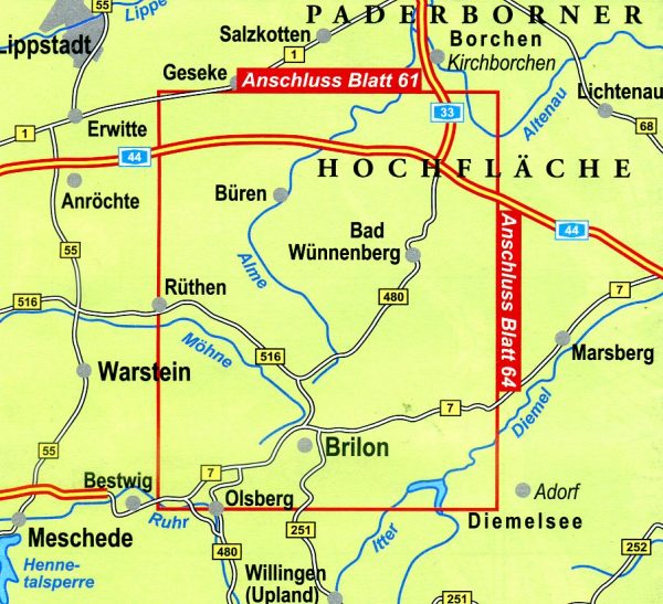 NRW-62  Paderborner Land  Südteil | wandelkaart 1:25.000 9783936184778 Eggegebirgsverein Geomap / LVA NRW Grüne Reihe  Wandelkaarten Teutoburger Woud & Ostwestfalen