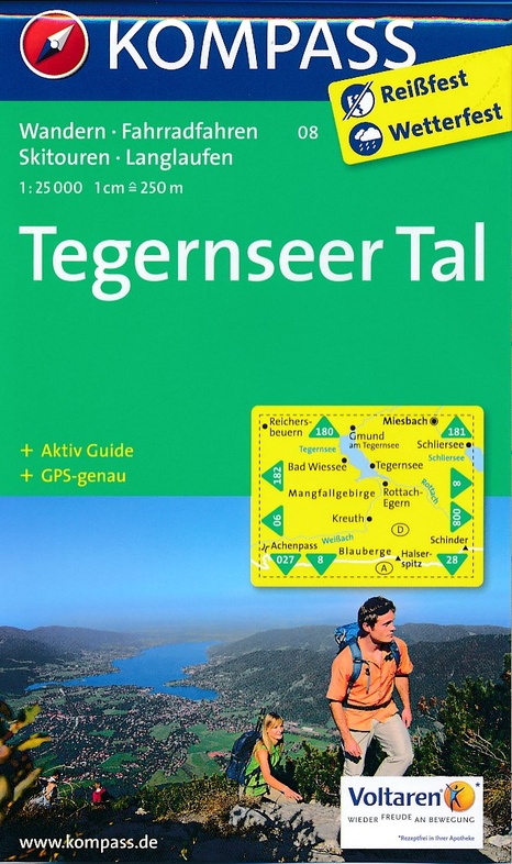 wandelkaart KP-08 Tegernseer Tal | Kompass 9783990440728  Kompass Wandelkaarten Kompass Oberbayern  Wandelkaarten Beierse Alpen